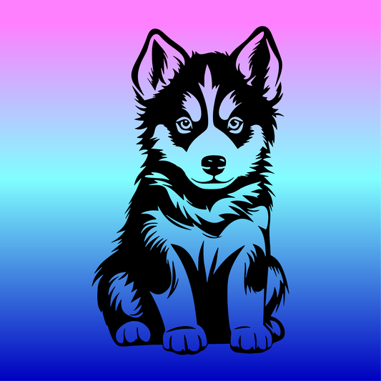 Sticker, Chiot Husky Mignon🐶❄️