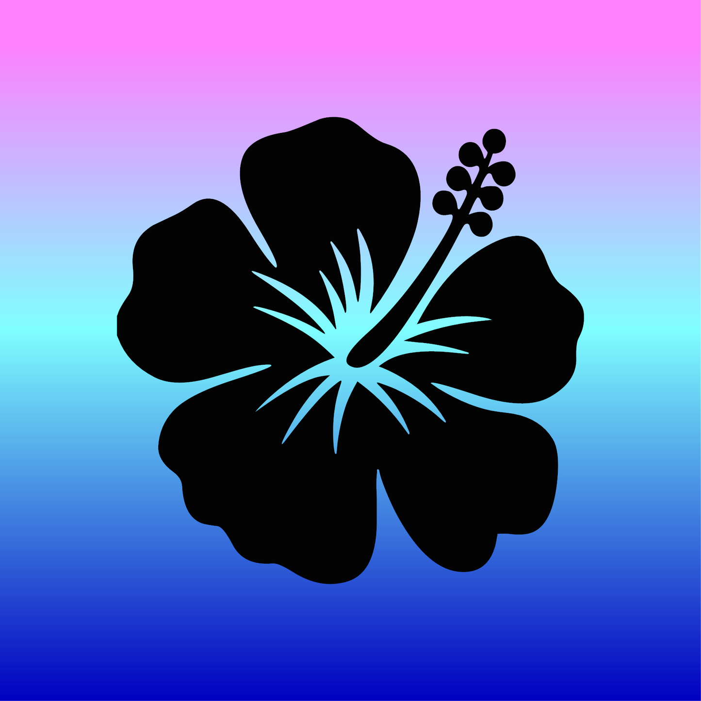 Sticker, Silhouette Hibiscus 🌺✨