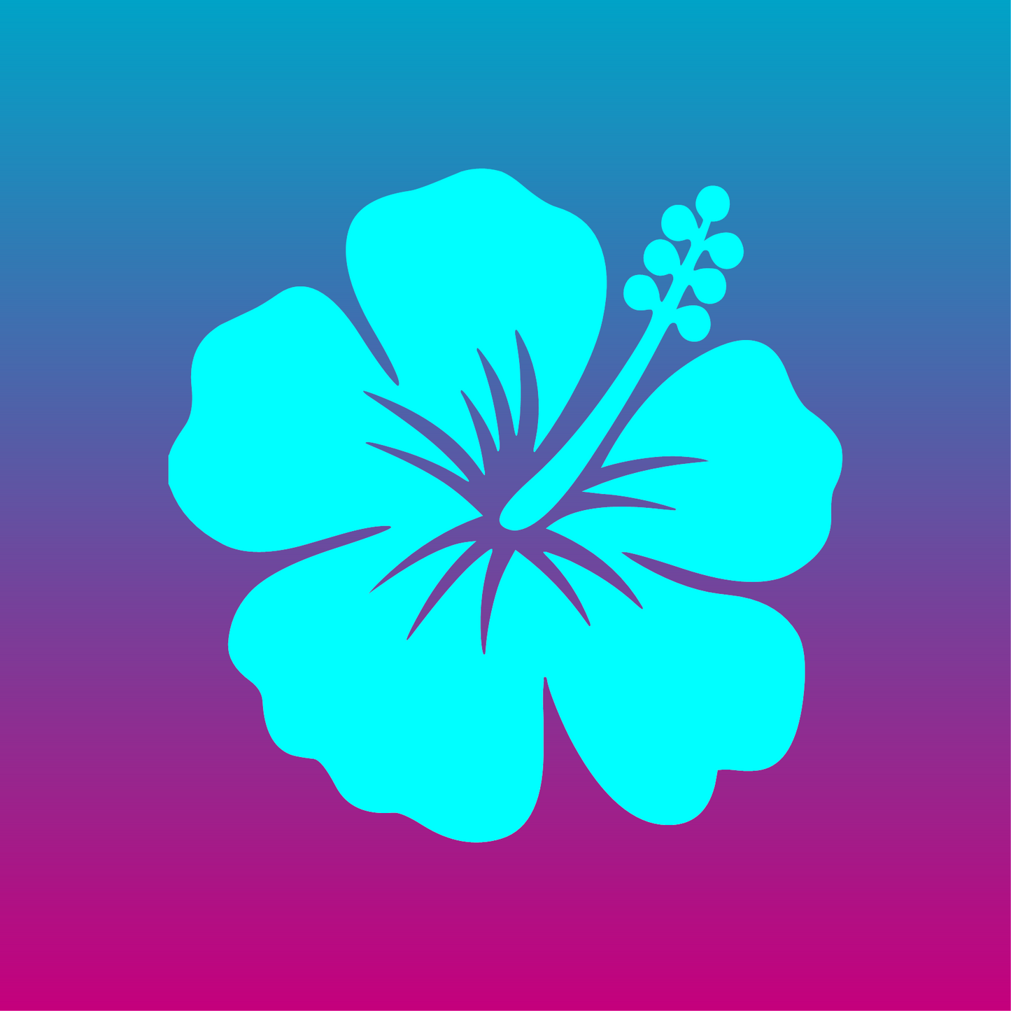 Sticker, Silhouette Hibiscus 🌺✨