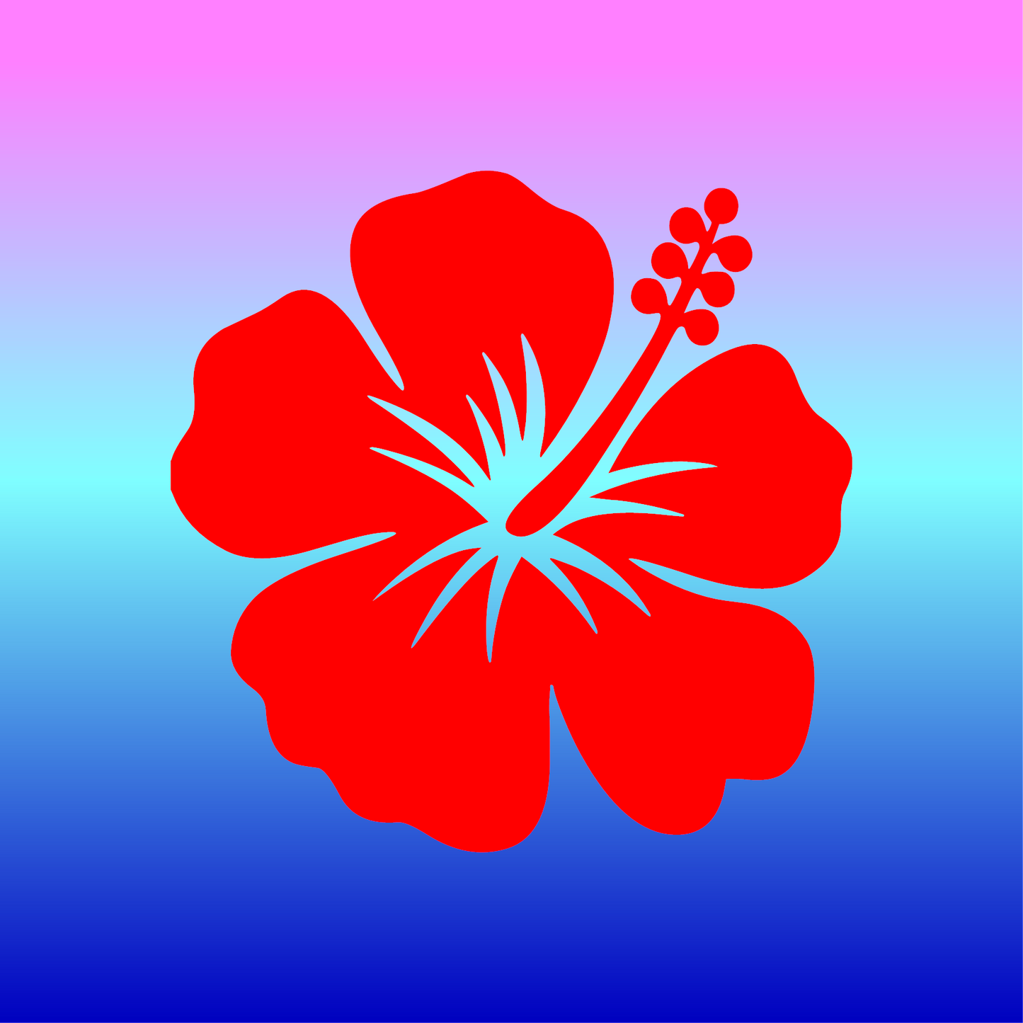 Sticker, Silhouette Hibiscus 🌺✨