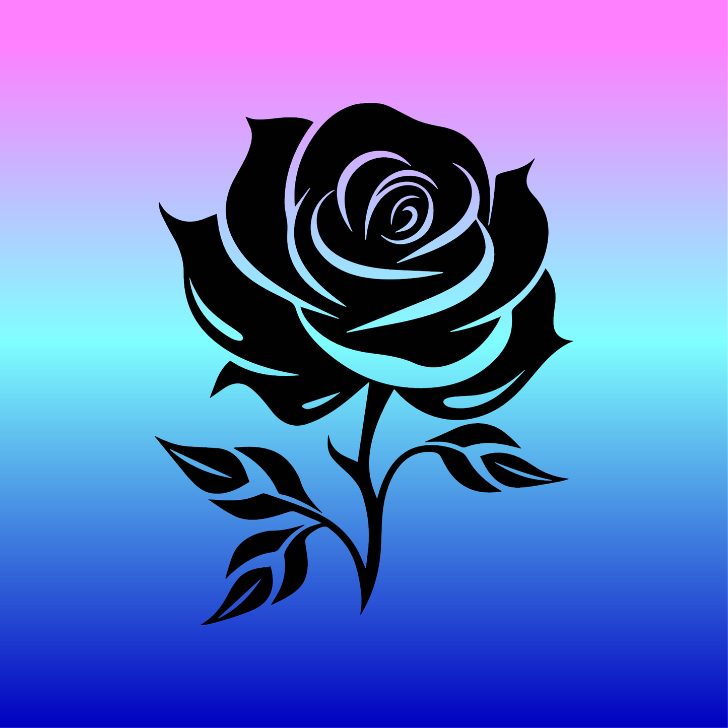 Sticker, Silhouette de Rose 🌹✨
