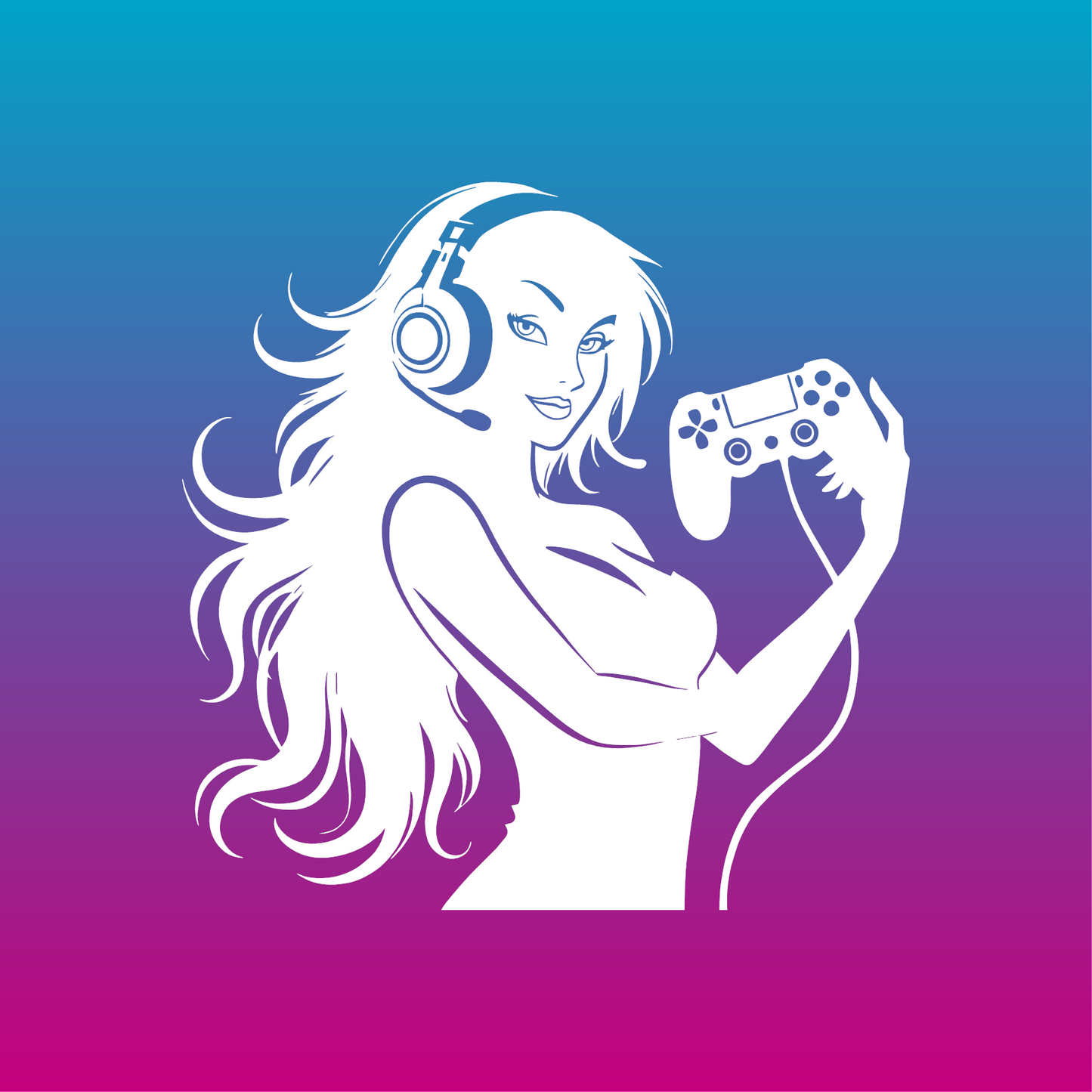 Sticker, Silhouette de Gameuse 🎮✨