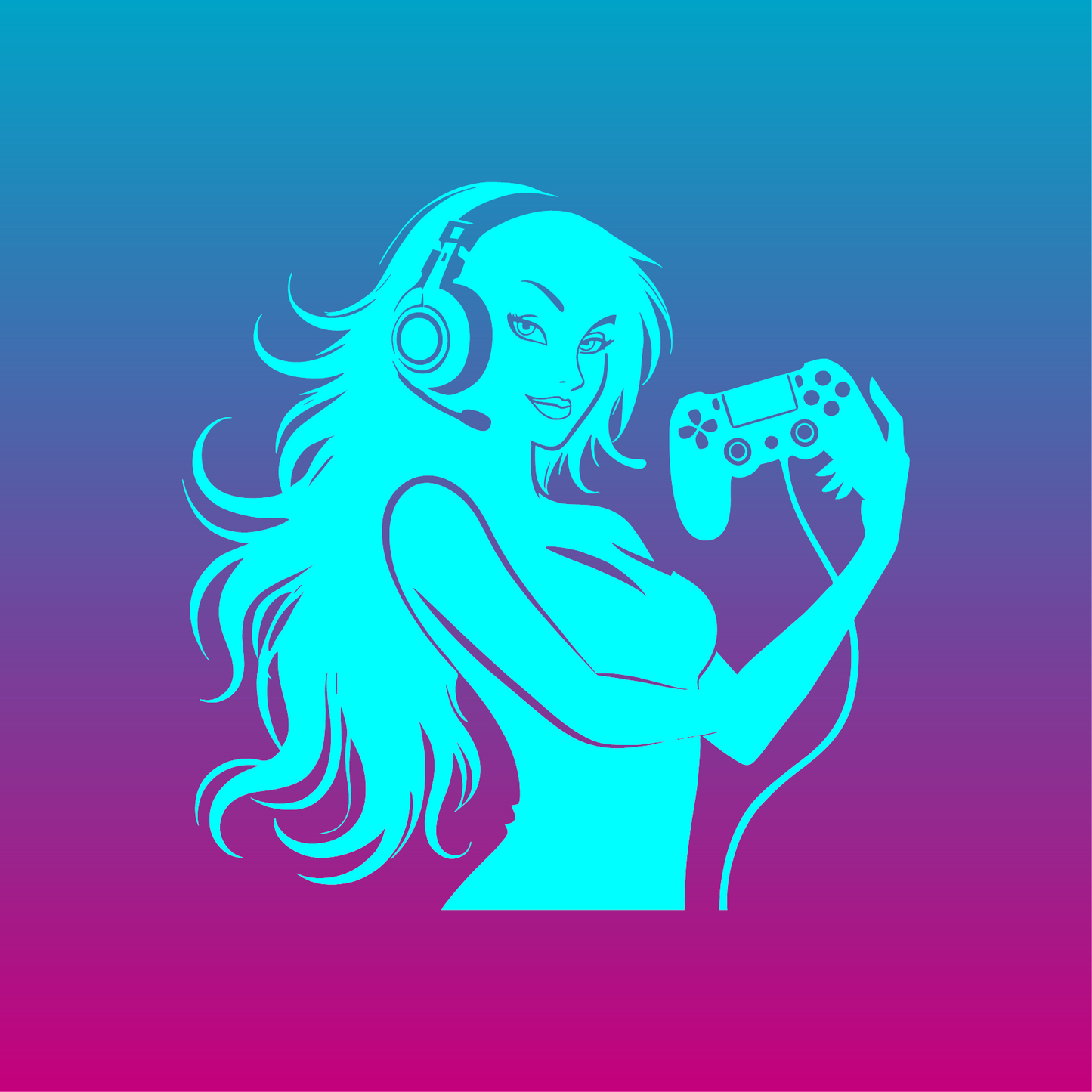 Sticker, Silhouette de Gameuse 🎮✨