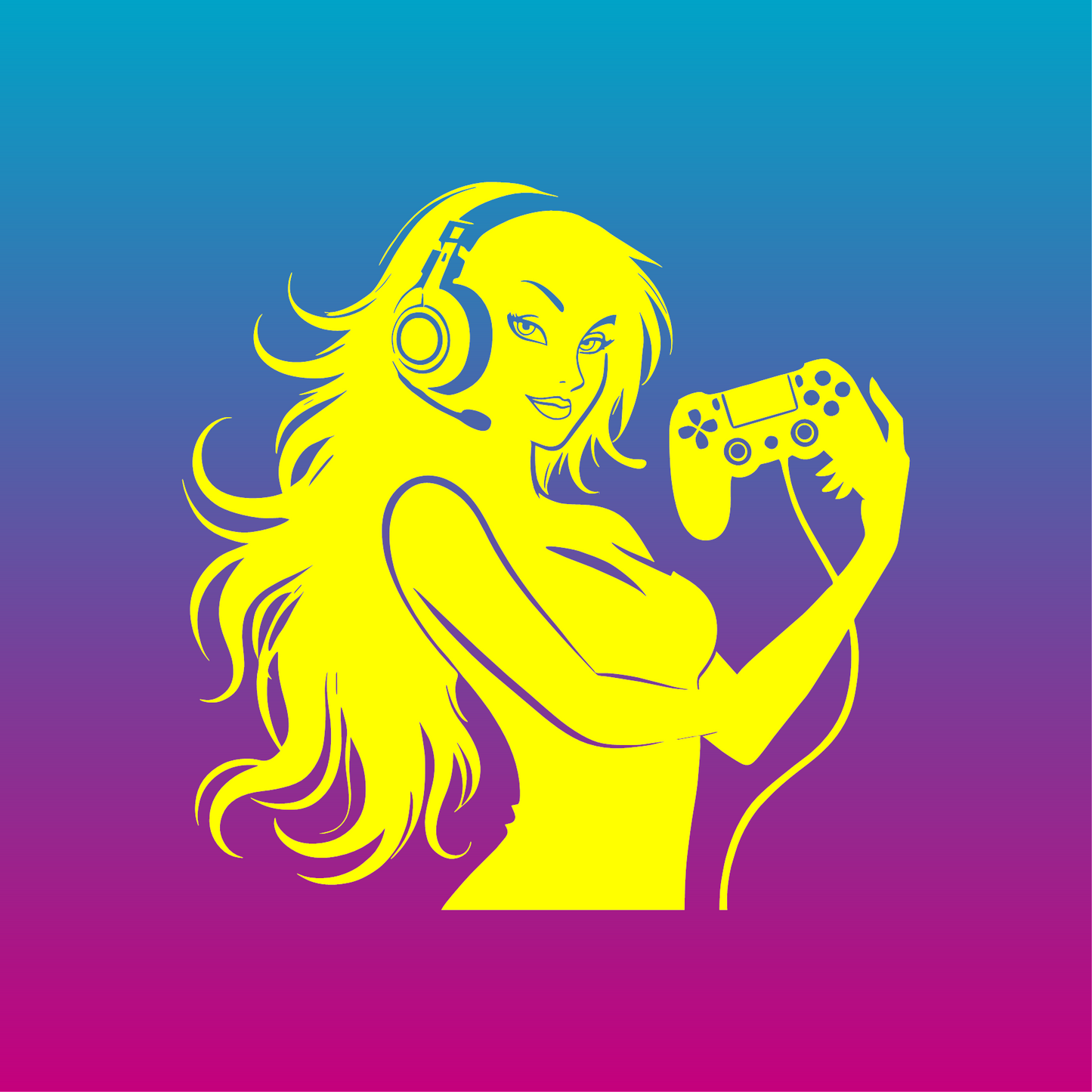 Sticker, Silhouette de Gameuse 🎮✨