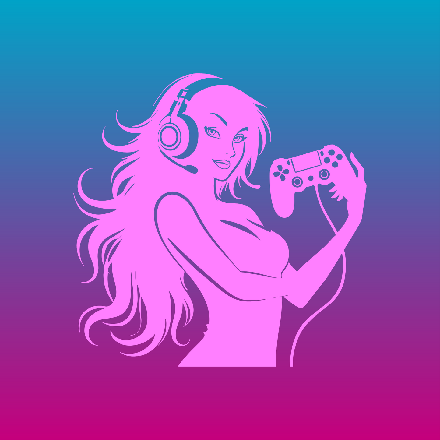 Sticker, Silhouette de Gameuse 🎮✨