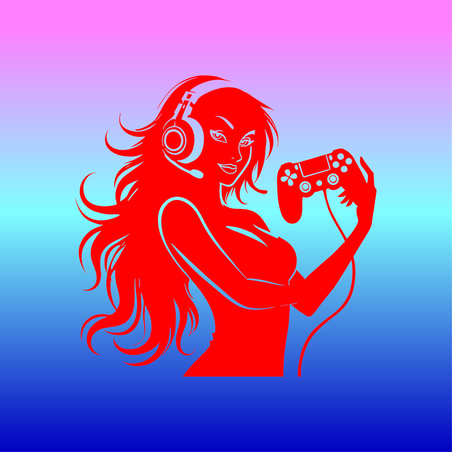 Sticker, Silhouette de Gameuse 🎮✨