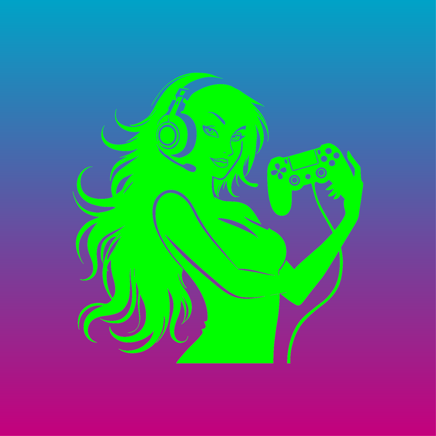 Sticker, Silhouette de Gameuse 🎮✨