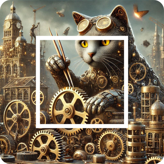 Sticker, d'interrupteur chat Steampunk
